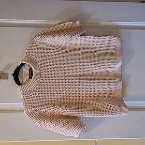 French Connection waffle weave cropped cotton sweater